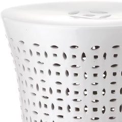 White Alondo 18'' Tall Ceramic Garden Stool Perfect for Indoor/Outdoor