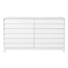 White Alsey 6 Drawer 58'' W Double Dresser Perfect for Storage Space