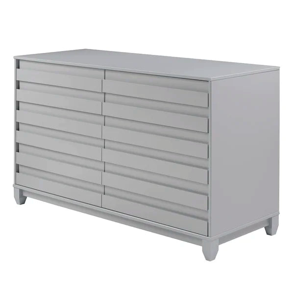 Gray Alsey 6 Drawer 58'' W Double Dresser Removable Drawers Plenty Storage Space