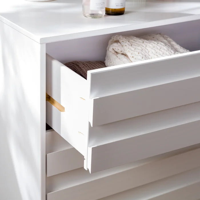 White Alsey 6 Drawer 58'' W Double Dresser Perfect for Storage Space