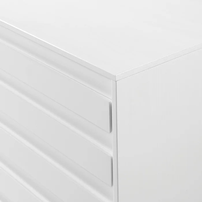 White Alsey 6 Drawer 58'' W Double Dresser Perfect for Storage Space