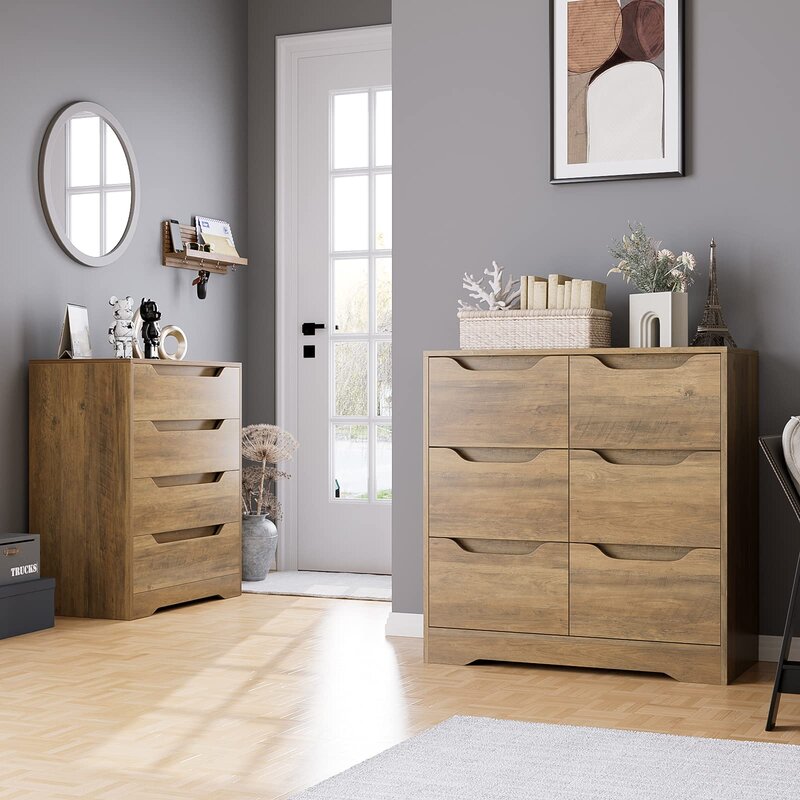 Rustic Brown Alteo 6 Drawer 31.5'' W Double Dresser