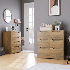 Rustic Brown Alteo 6 Drawer 31.5'' W Double Dresser