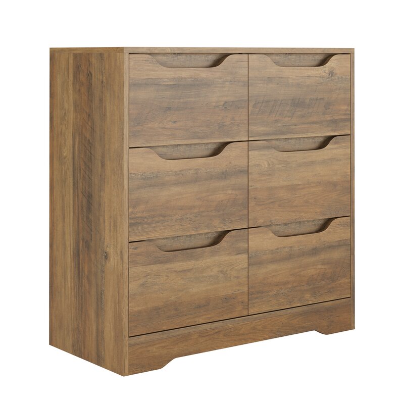 Rustic Brown Alteo 6 Drawer 31.5'' W Double Dresser