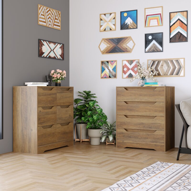 Rustic Brown Alteo 6 Drawer 31.5'' W Double Dresser