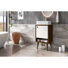 Single Bathroom Vanity Set Concealed Storage is Perfect For Tucking Away Toiletries, Tissues, Diffusers Open Shelving Displays