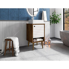 Single Bathroom Vanity Set Concealed Storage is Perfect For Tucking Away Toiletries, Tissues, Diffusers Open Shelving Displays