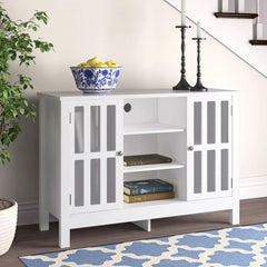 White Alvaro 43'' Wide Server Adjustable Shelves with Cable Management