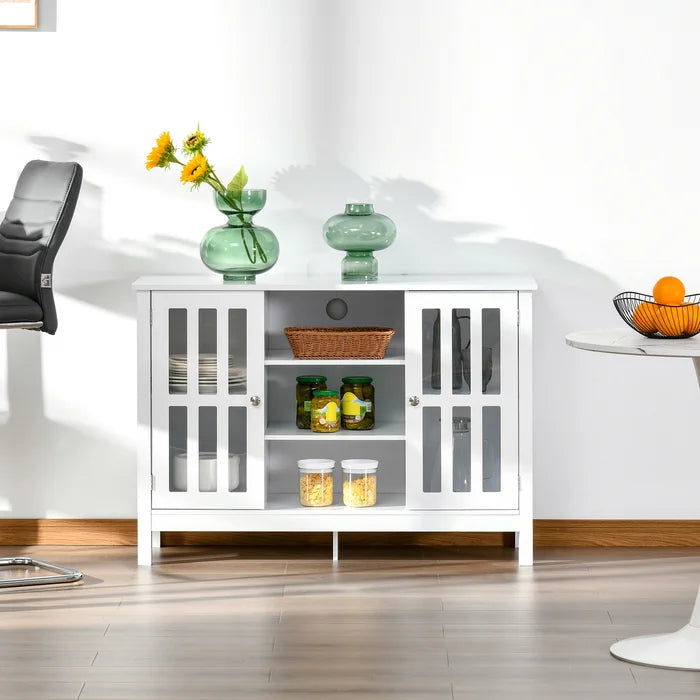 White Alvaro 43'' Wide Server Adjustable Shelves with Cable Management