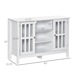 White Alvaro 43'' Wide Server Adjustable Shelves with Cable Management