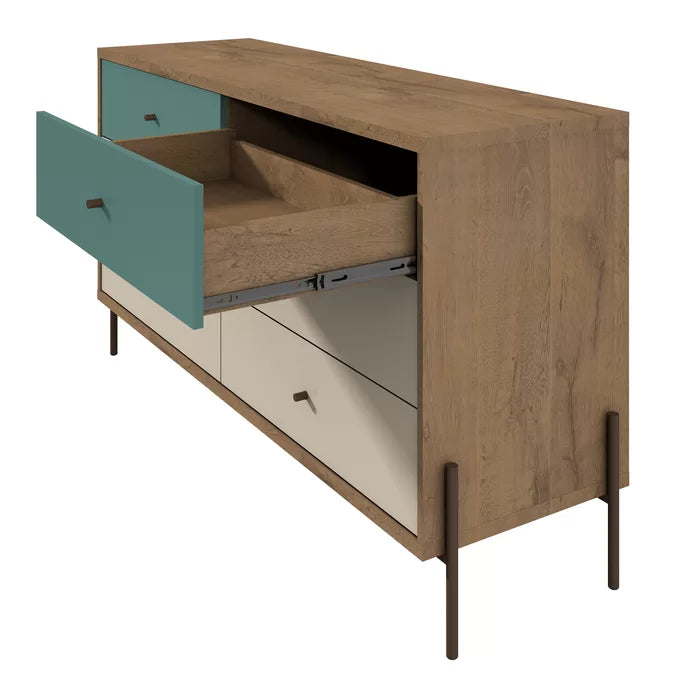 Blue Off White Alviso 6 Drawer 59.06 W Double Dresser Indoor Design