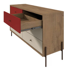 Red Alviso 6 Drawer 59.06'' W Double Dresser Provide Plenty Storage Space