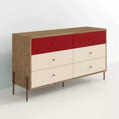 Red Alviso 6 Drawer 59.06'' W Double Dresser Offer Plenty Storage Space