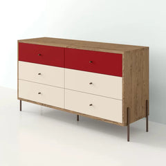 Red Alviso 6 Drawer 59.06'' W Double Dresser Offer Plenty Storage Space