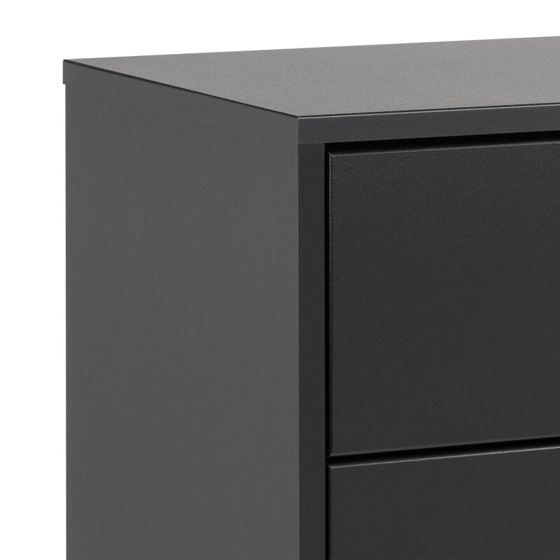 Black Alyssa 4 Drawer 37.5'' W Combo Dresser  Features a Modern Take on a Retro Look