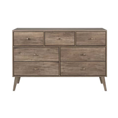 Drifted Gray Alyssa 7 Drawer 52.5'' W Solid Wood Dresser Modern Style