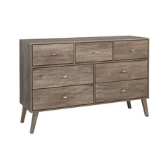 Drifted Gray Alyssa 7 Drawer 52.5'' W Solid Wood Dresser Modern Style