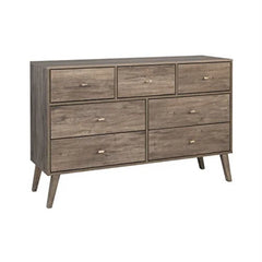Drifted Gray Alyssa 7 Drawer 52.5'' W Solid Wood Dresser Modern Style