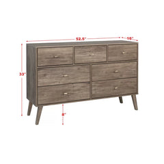 Drifted Gray Alyssa 7 Drawer 52.5'' W Dresser Modern Style