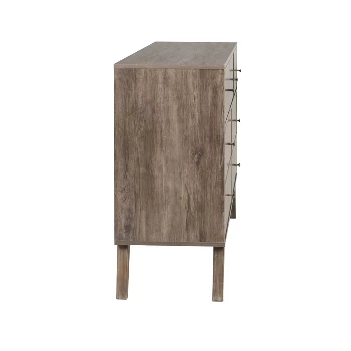 Drifted Gray Alyssa 7 Drawer 52.5'' W Solid Wood Dresser Modern Style