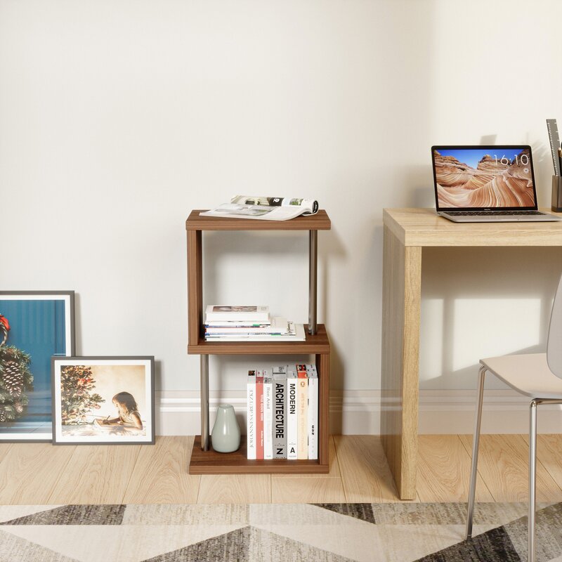 28.94'' H x 15.75'' W Geometric Bookcase Open Shelves are Easy to Access and Great for Displaying