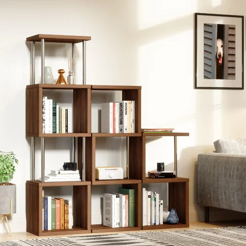 Amaker 28.94'' H x 15.75'' W Geometric Bookcase Open Shelves are Easy to Access