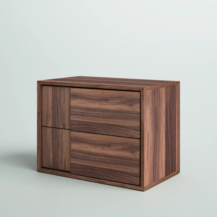 Walnut Amanda 20'' Tall 2 - Drawer Nightstand Perfect for Bedside