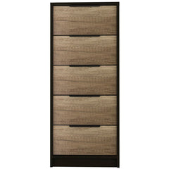 Smokey Oak/White Amarande 5 Drawer 17.7'' W Lingerie Chest