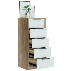 Light Oak/White Amarande 5 Drawer 17.7'' W Lingerie Chest