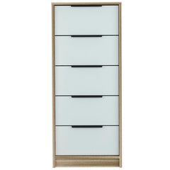 Light Oak/White Amarande 5 Drawer 17.7'' W Lingerie Chest