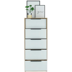 Light Oak/White Amarande 5 Drawer 17.7'' W Lingerie Chest