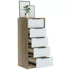 Light Oak White Amarande 5 Drawer 17.7'' W Lingerie Chest Design