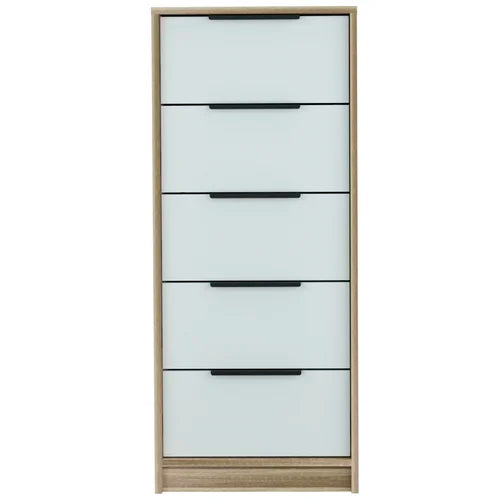 Light Oak White Amarande 5 Drawer 17.7'' W Lingerie Chest Design