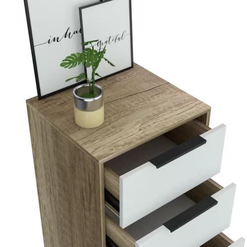 Light Oak White Amarande 5 Drawer 17.7'' W Lingerie Chest Design