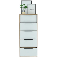 Light Oak White Amarande 5 Drawer 17.7'' W Lingerie Chest Design