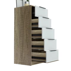 Light Oak White Amarande 5 Drawer 17.7'' W Lingerie Chest Design