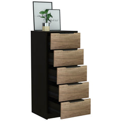 Smokey Oak/White Amarande 5 Drawer 17.7'' W Lingerie Chest