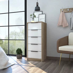 Light Oak White Amarande 5 Drawer 17.7'' W Lingerie Chest Design