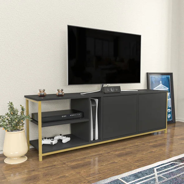 Black/Oak Amareyon TV Stand for TVs up to 70" Contemporary Design