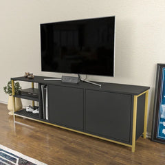 Black/Oak Amareyon TV Stand for TVs up to 70" Contemporary Design