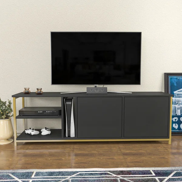 Black/Oak Amareyon TV Stand for TVs up to 70" Contemporary Design