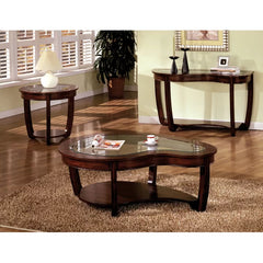 Amarin 4 Legs Coffee Table with Storage Elegant Beveled Tempered Glass Tabletop