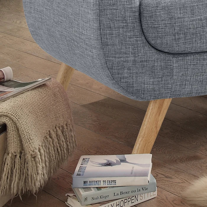Gray 100% Linen 29'' Wide Tufted Linen Armchair Removable Seat Cushion Support and Comfort for Sitters