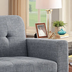 Gray 100% Linen 29'' Wide Tufted Linen Armchair Removable Seat Cushion Support and Comfort for Sitters