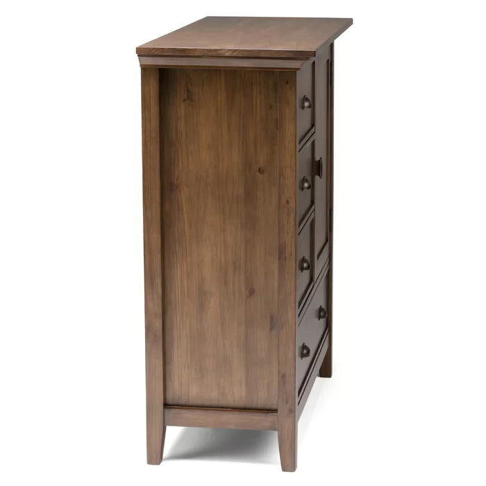 Rustic Natural Aged Brown Amatury 42 Tall Solid Wood 1 Door Accent Cabinet