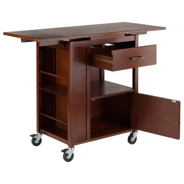 Ameer 27.56'' Wide Rolling Kitchen Cart with Solid Wood Top