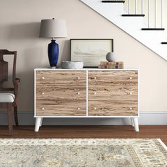 White Amelia-Rae 6 Drawer 52.72'' W Double Dresser Contemporary Style