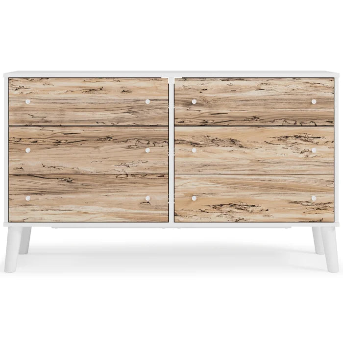 White Amelia-Rae 6 Drawer 52.72'' W Double Dresser Contemporary Style