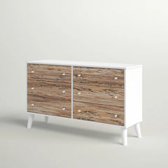 White Amelia-Rae 6 Drawer 52.72'' W Double Dresser Contemporary Style