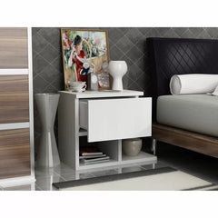 Amena 14.5'' Tall 1 - Drawer Nightstand in White Contemporary Style